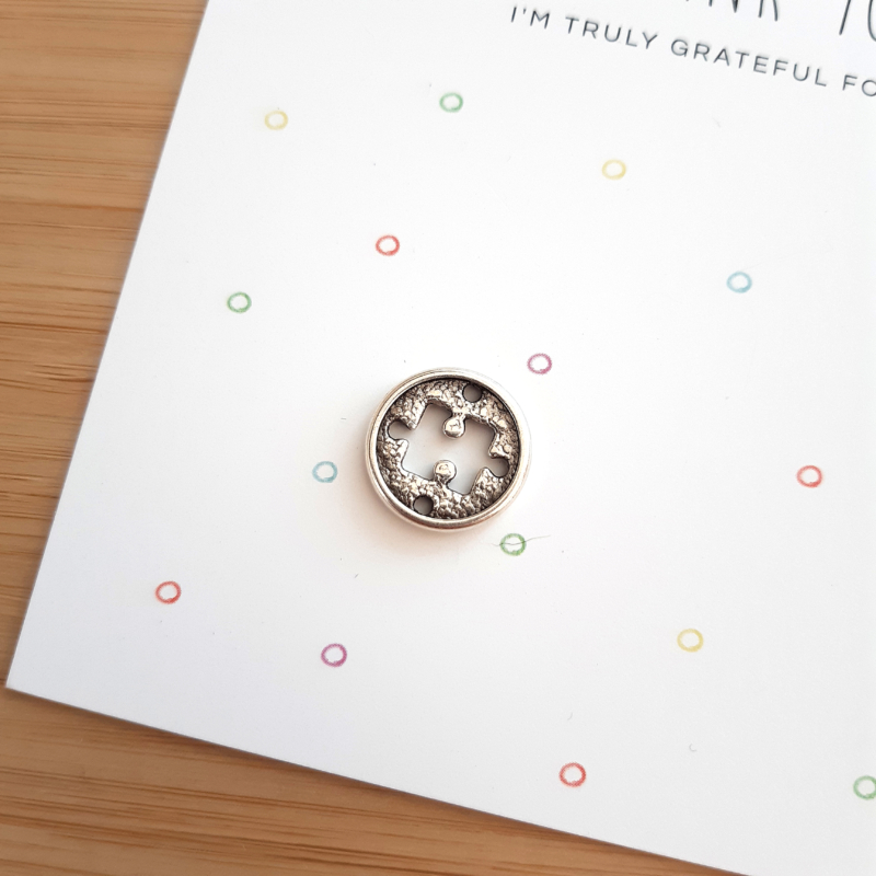 Anhänger Metall DQ Zwischenstück Puzzle Silber