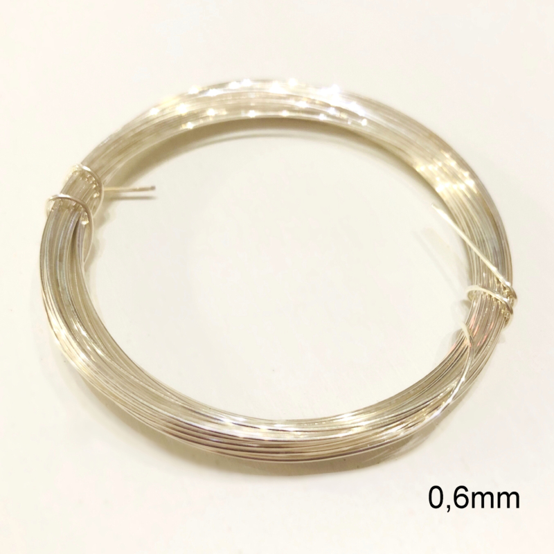Draht mit Kupferkern 0,6mm / 10m - Silber