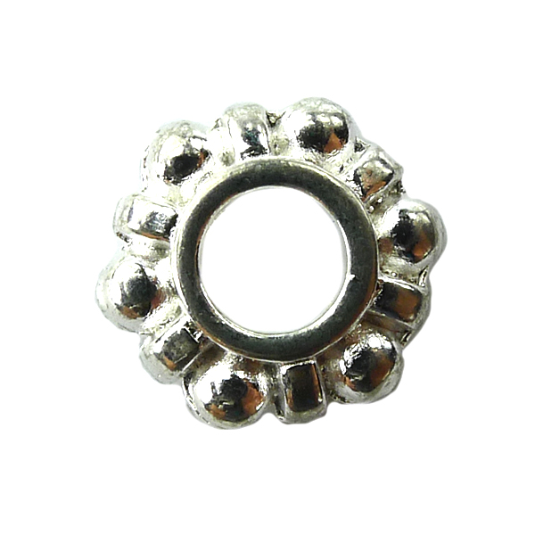 1 Stk. Blume silberfarben flach 11x4 mm