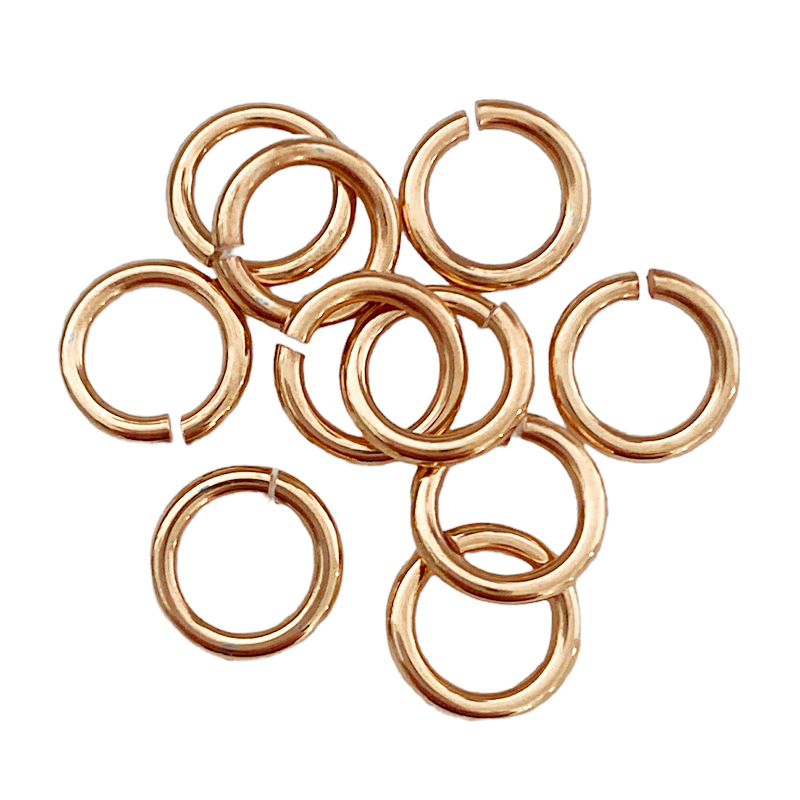 10 Stk. HQ Ringe offen 8x1,2mm - rosé vergoldet