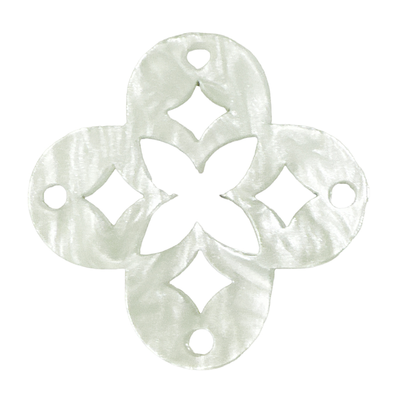 Resin Anhänger Shamrock 40mm / Pale green