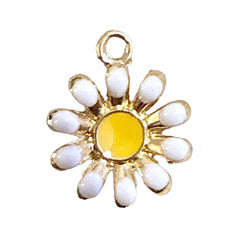 Anhänger Metall BQ Blume 17x14mm Gold-weiß