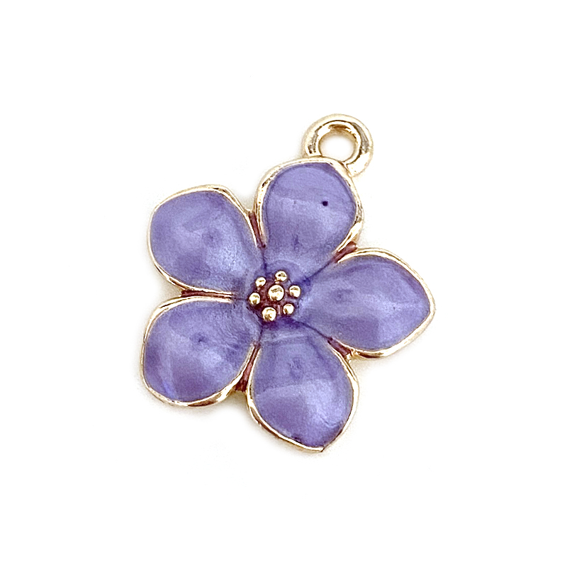 Anhänger Metall DQ Blume Veilchen Gold-violett