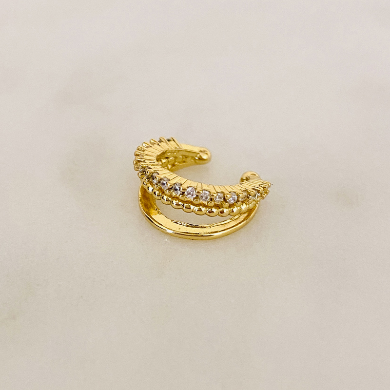 Zirkonia Ear Cuff Gold / AMY