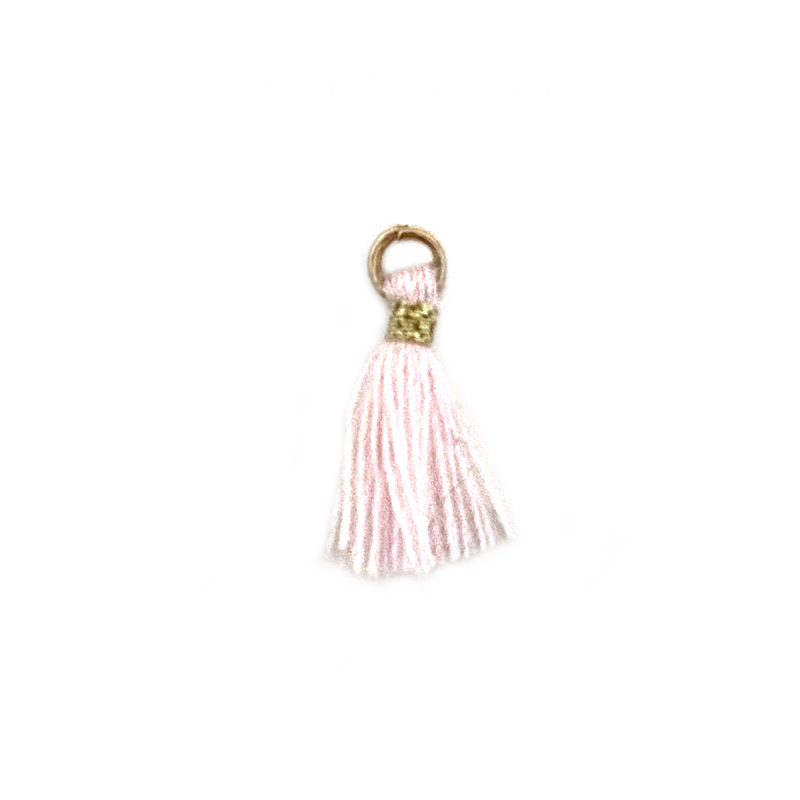 Mini Quaste 1cm Gold / Hellrosa