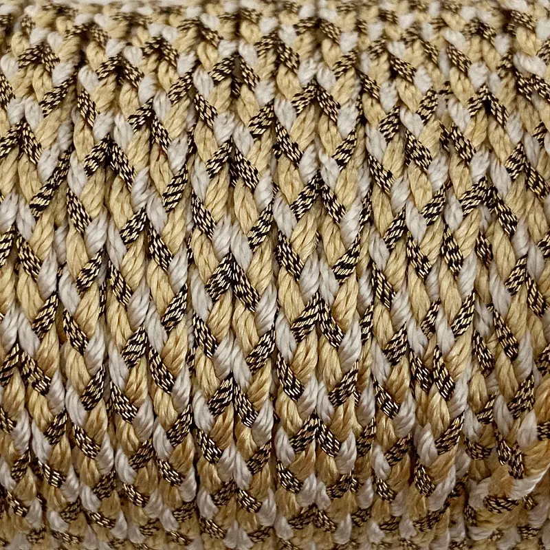 Geflochtenes Band Ø 2mm / Gold-white / 1m