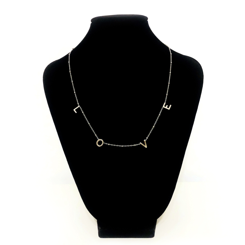 Stainless Steel Halskette "LOVE" / Silber