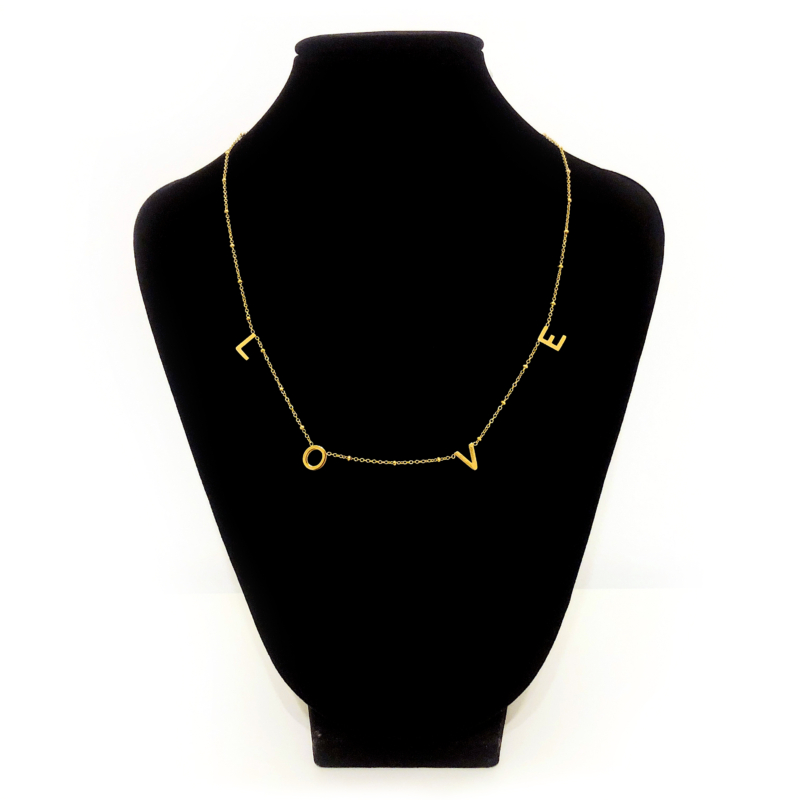Stainless Steel Halskette "LOVE" / Gold