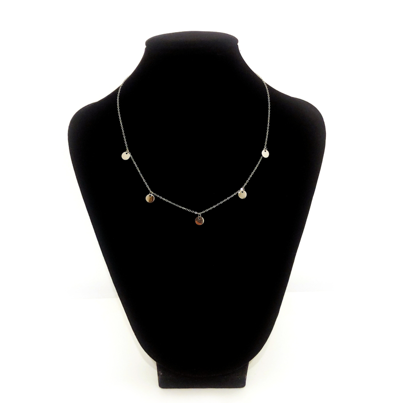 Stainless Steel Halskette "Coin" / Silber