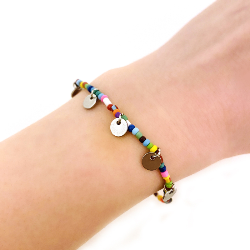 Stainless Steel Armband Rocailles / Silber