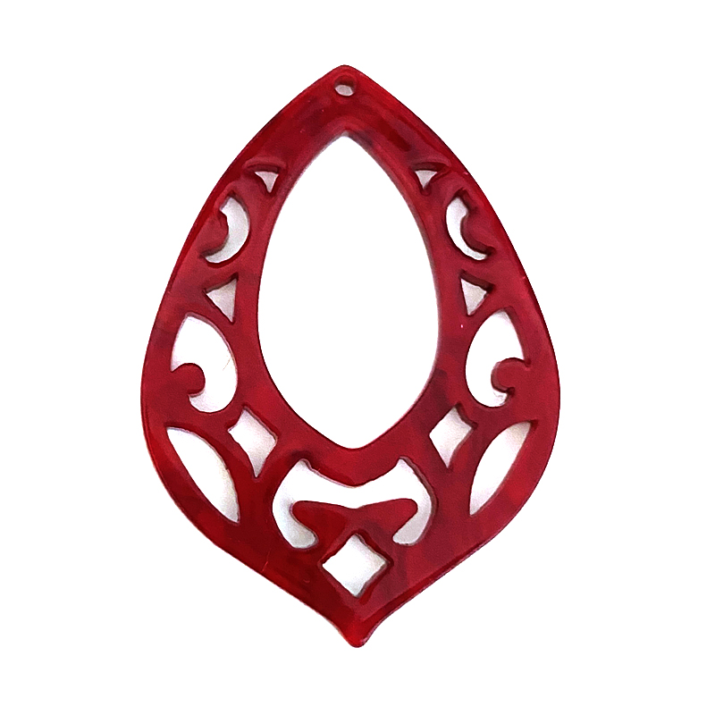 Resin Anhänger Barock Tropfen / Cherry red