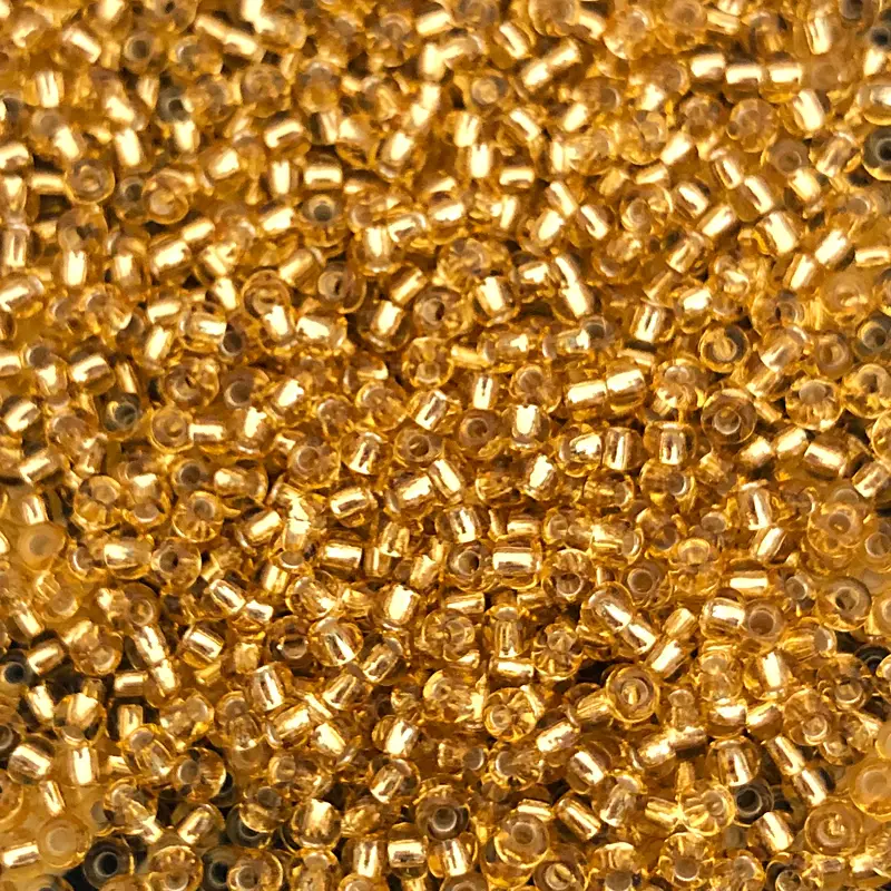 Rocailles 2,6mm / 17g / Silbereinzug gold