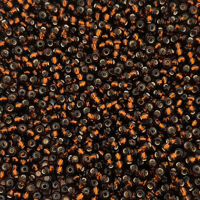 Rocailles 2,6mm / 17g / Silbereinzug dunkelbraun