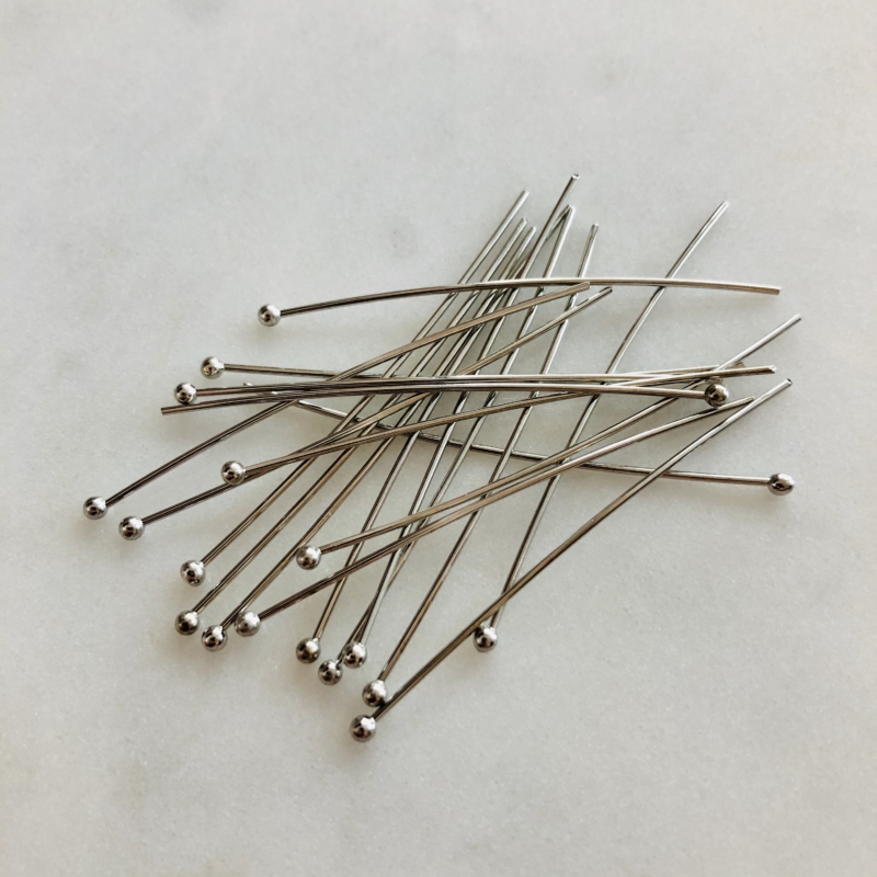 20 Stk. HQ Nietstifte mit rundem Kopf / 0,7x45mm Platin