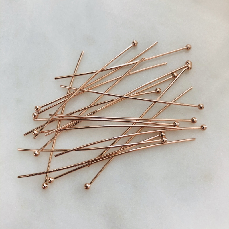 20 Stk. HQ Nietstifte mit rundem Kopf / 0,7x45mm Roségold