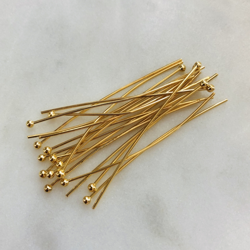 20 Stk. HQ Nietstifte mit rundem Kopf / 0,7x45mm Gold