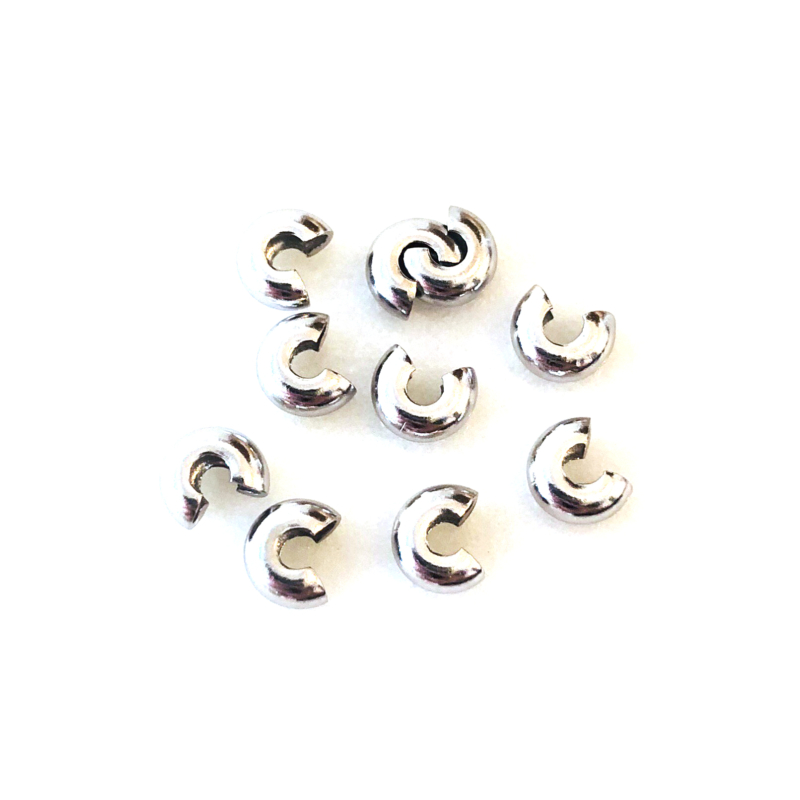 1 Stk. 925 Silber Kaschierperle 5,5mm / rhodiniert