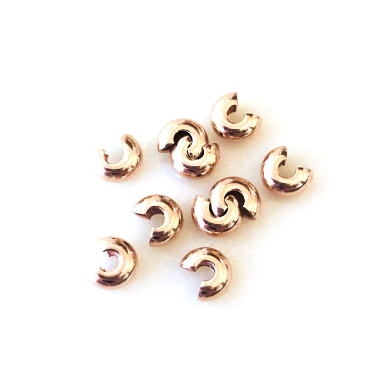 1 Stk. 925 Silber Kaschierperle 5,5mm / 18K rosé vergoldet