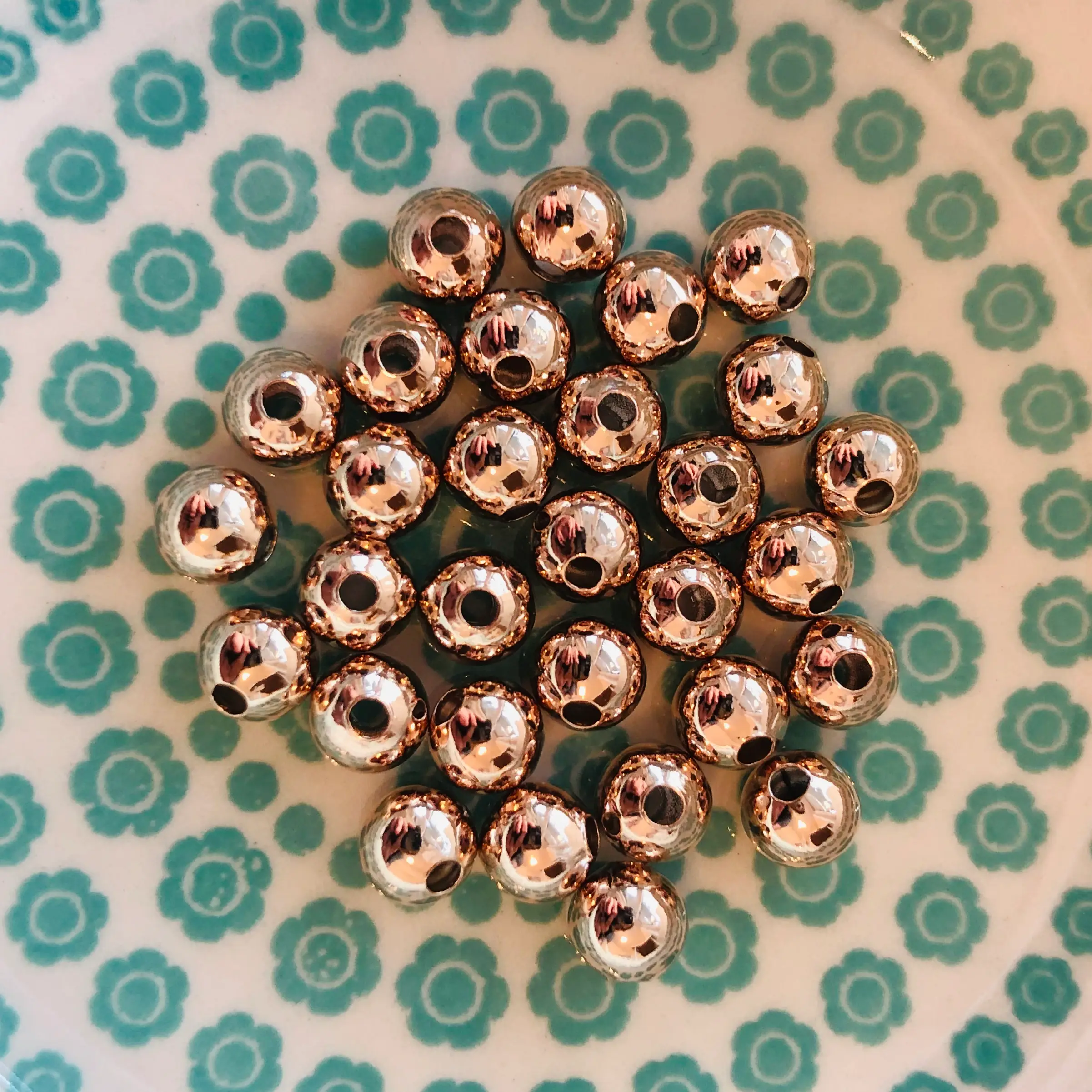 1 Stk. Messingperlen ⌀ 6mm - roségold