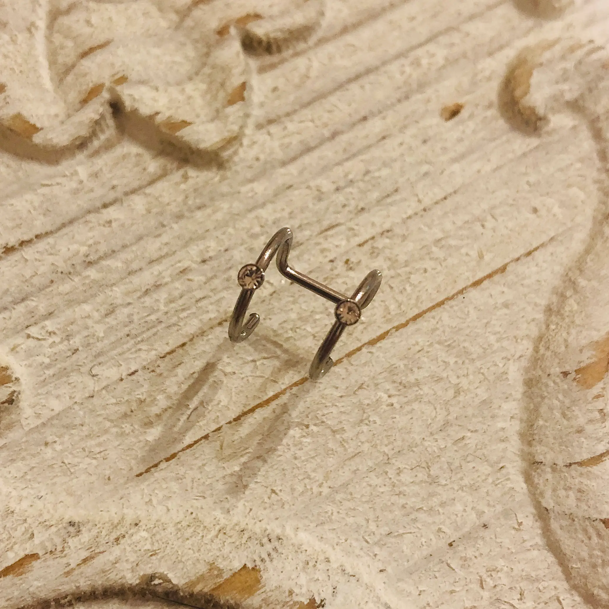 Stainless Steel - Edelstahl Ear Cuff Strass Silber