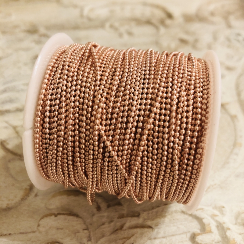 1m Kugelkette BQ 1,2mm - Roségold