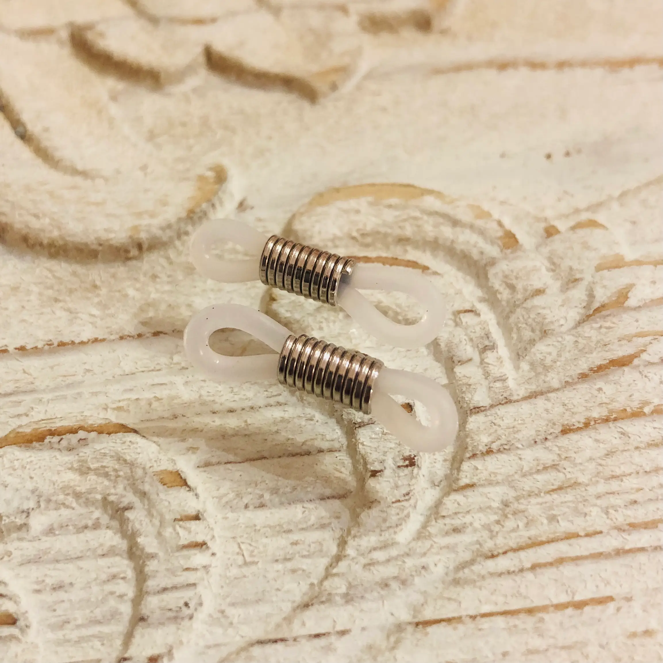 2 Stk. Brillen Schlaufen Transparent-silber