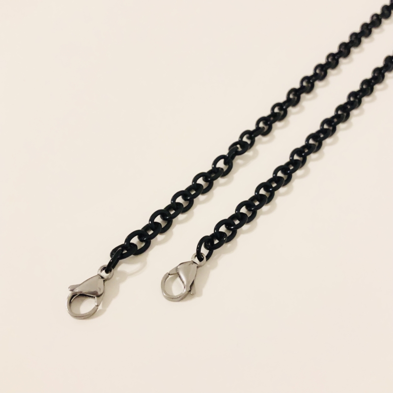BLACK Mask Chain - silber