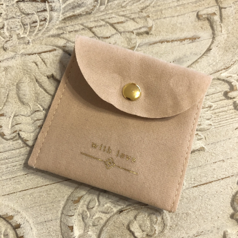 Schmuckbeutel "with love" Beige-gold