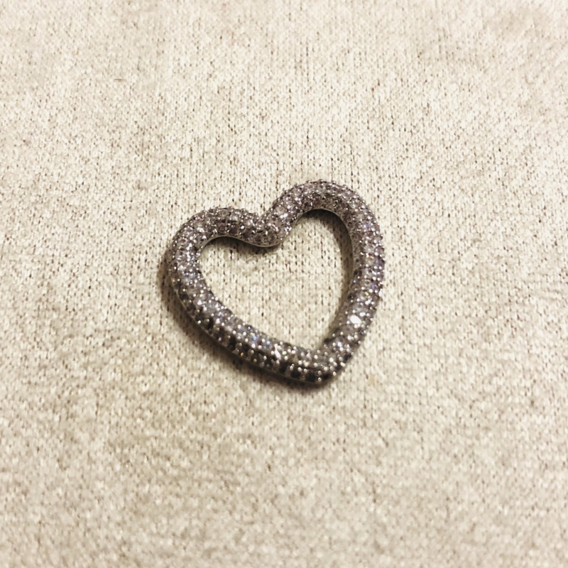 Zirkonia Zwischenstück Herz Silber