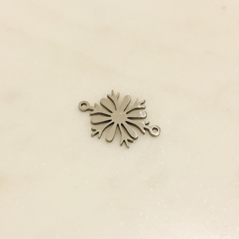 Stainless Steel - Anhänger Zwischenstück Schneeflocke