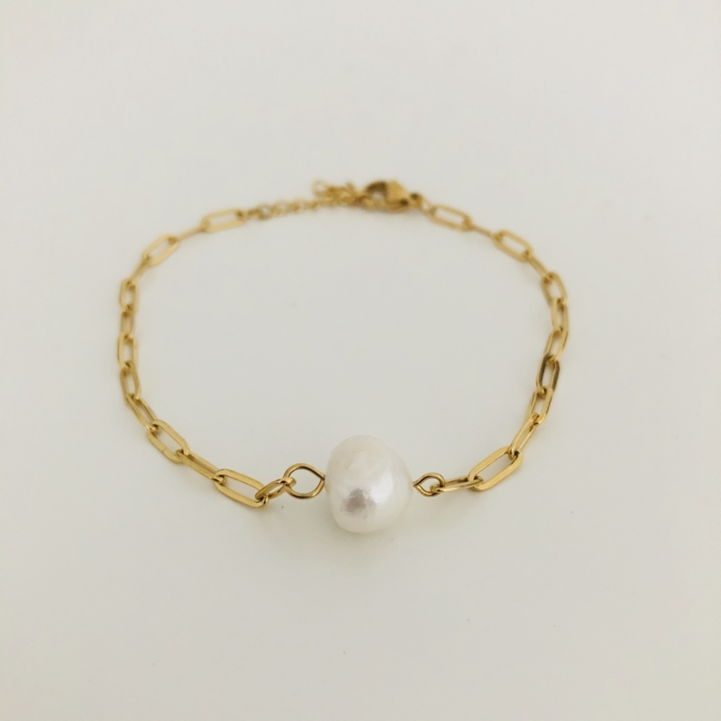 Stainless Steel Armband "Pearl" / Gold