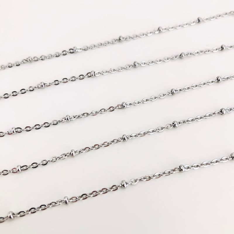 1m Edelstahl Kette 2x1,4mm - silber