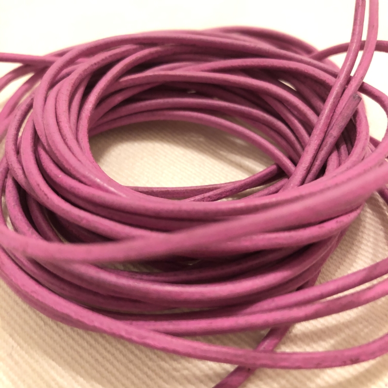 1m Lederband 2mm rosa