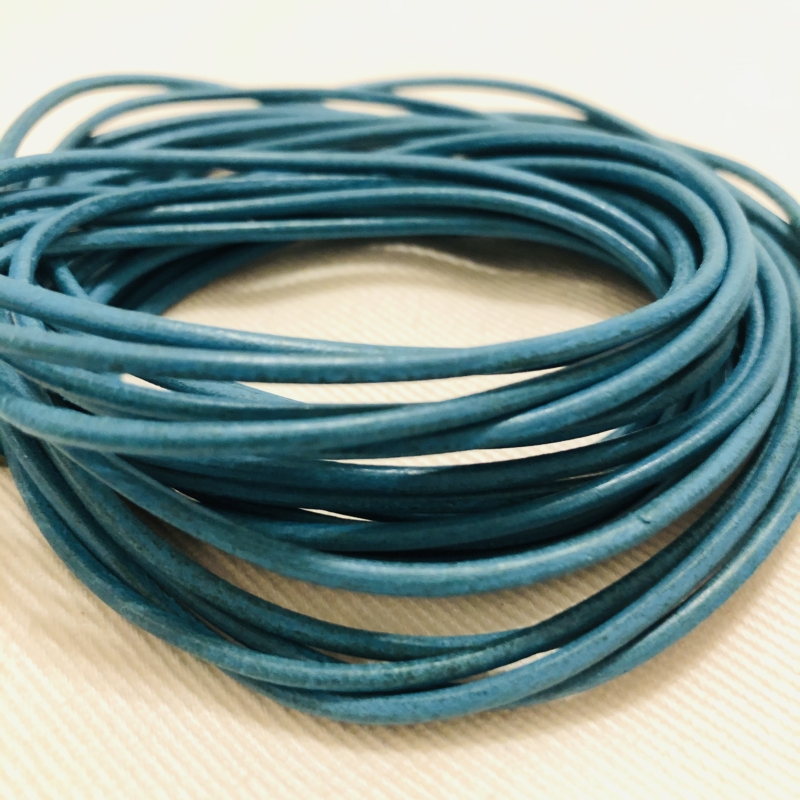1m Lederband 2mm türkis