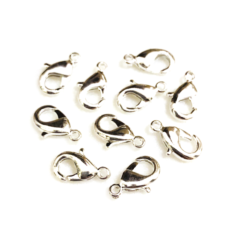 10 Stk. High Quality Karabiner silberfarbig 12mm