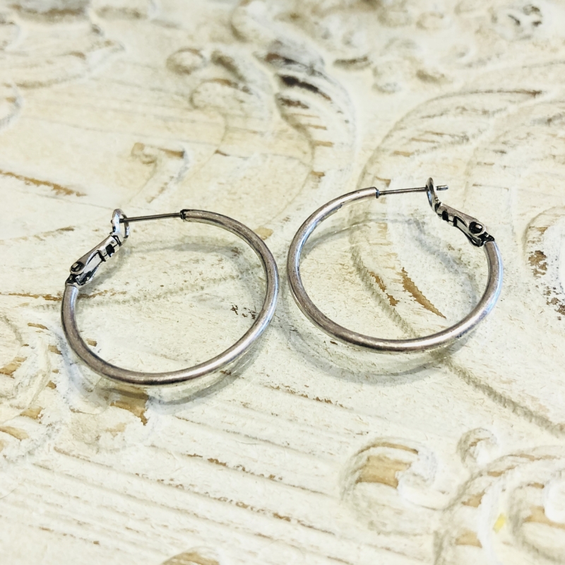 DQ Creolen 30mm - antik silber