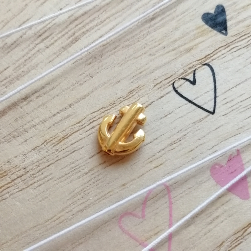 Metall Perle DQ Anker Gold