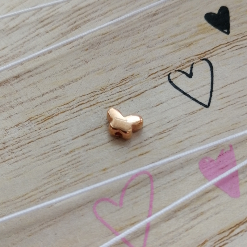Metall Perle DQ Schmetterling Rosegold