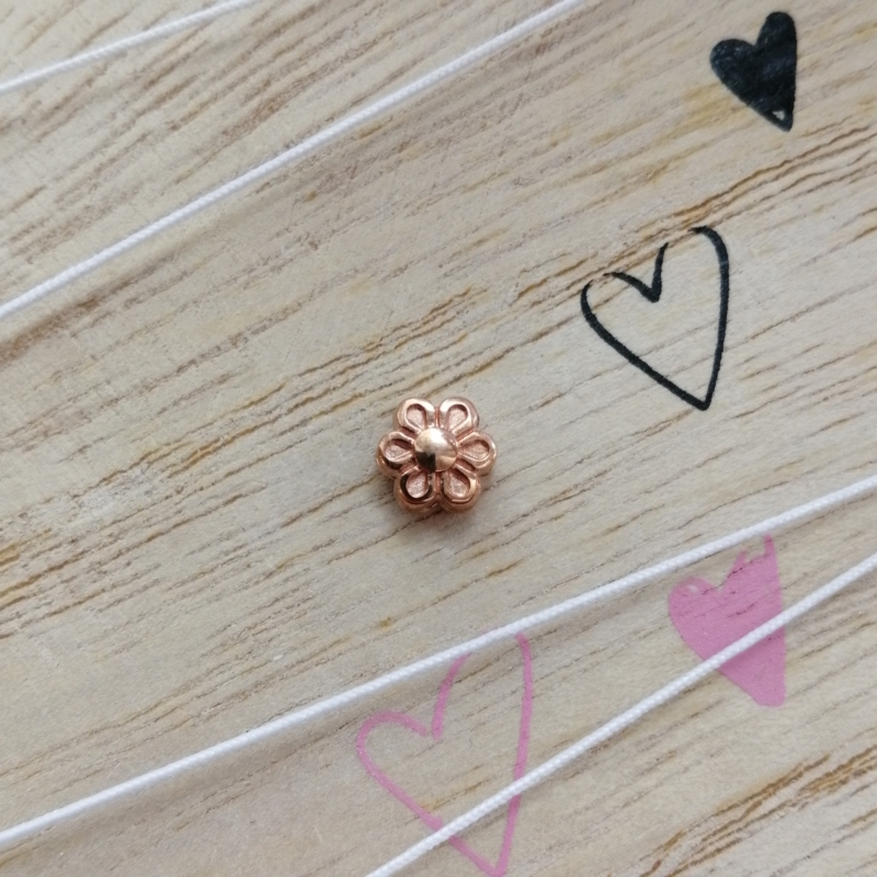 Metall Perle DQ Blume Rosegold