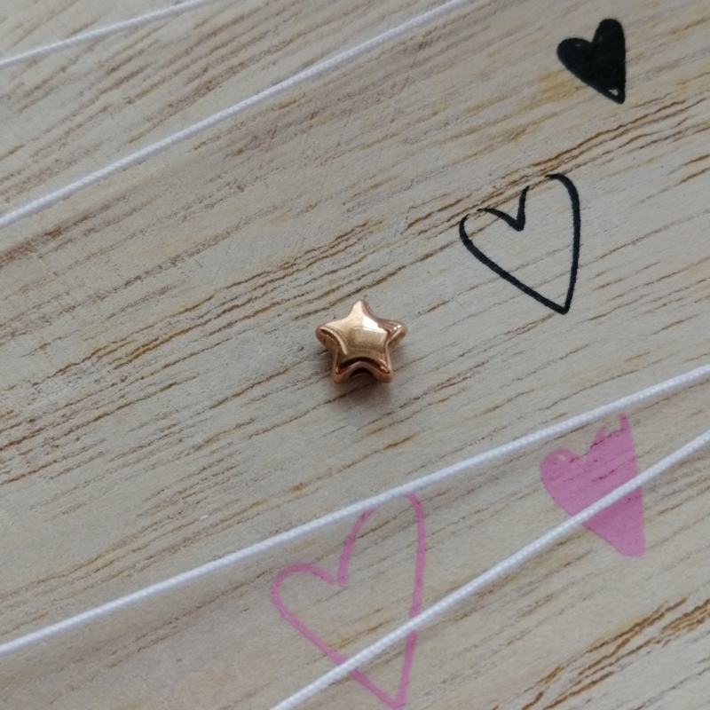 Metall Perle DQ Stern klein Rosegold