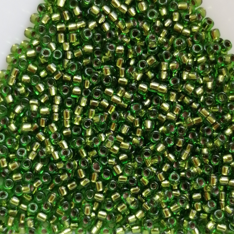 Toho Rocailles 15/0 - 1,5 mm - 5g - Farbe: 742 Copper-Lined Peridot