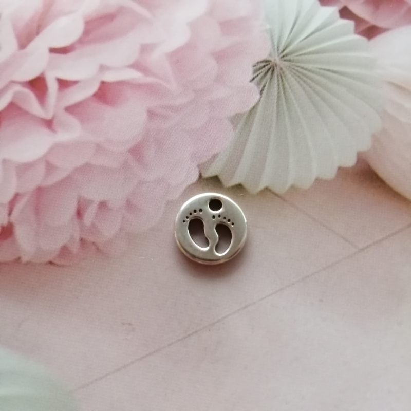 Anhänger Metall DQ Babyfüße Silber