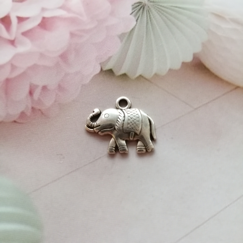 Anhänger Metall DQ Elefant Silber