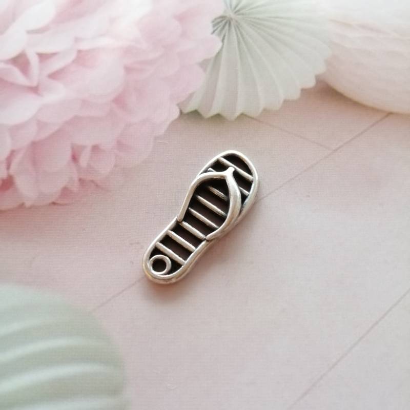 Anhänger Metall DQ Zwischenstück Flip Flop Silber