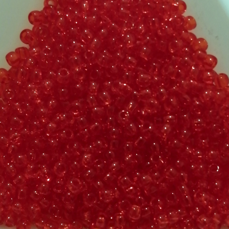 Toho Rocailles 11/0 - 2,2 mm - 8g - Farbe: 5 Transparent Light Siam Ruby