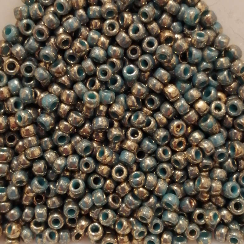 Toho 11/0 - 2,2 mm Gilded Marble Turquoise