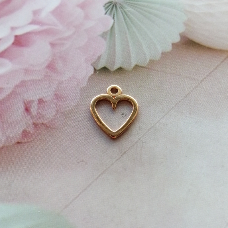 Anhänger Metall DQ Herz Rosegold