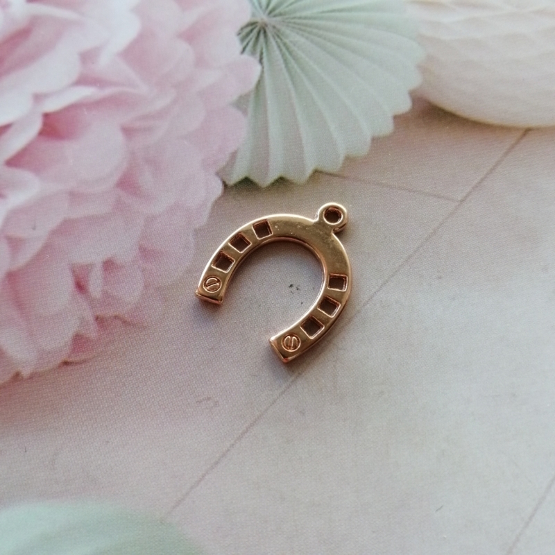 Anhänger Metall DQ Hufeisen Rosegold