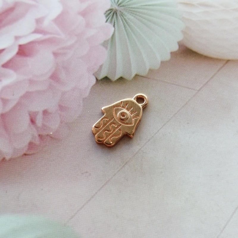 Anhänger Metall DQ Hamsa Hand Rosegold