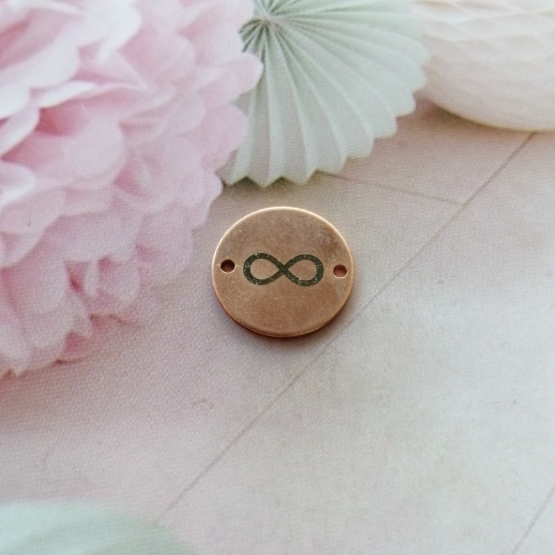 Anhänger Metall DQ Zwischenstück Infinity rund Rosegold